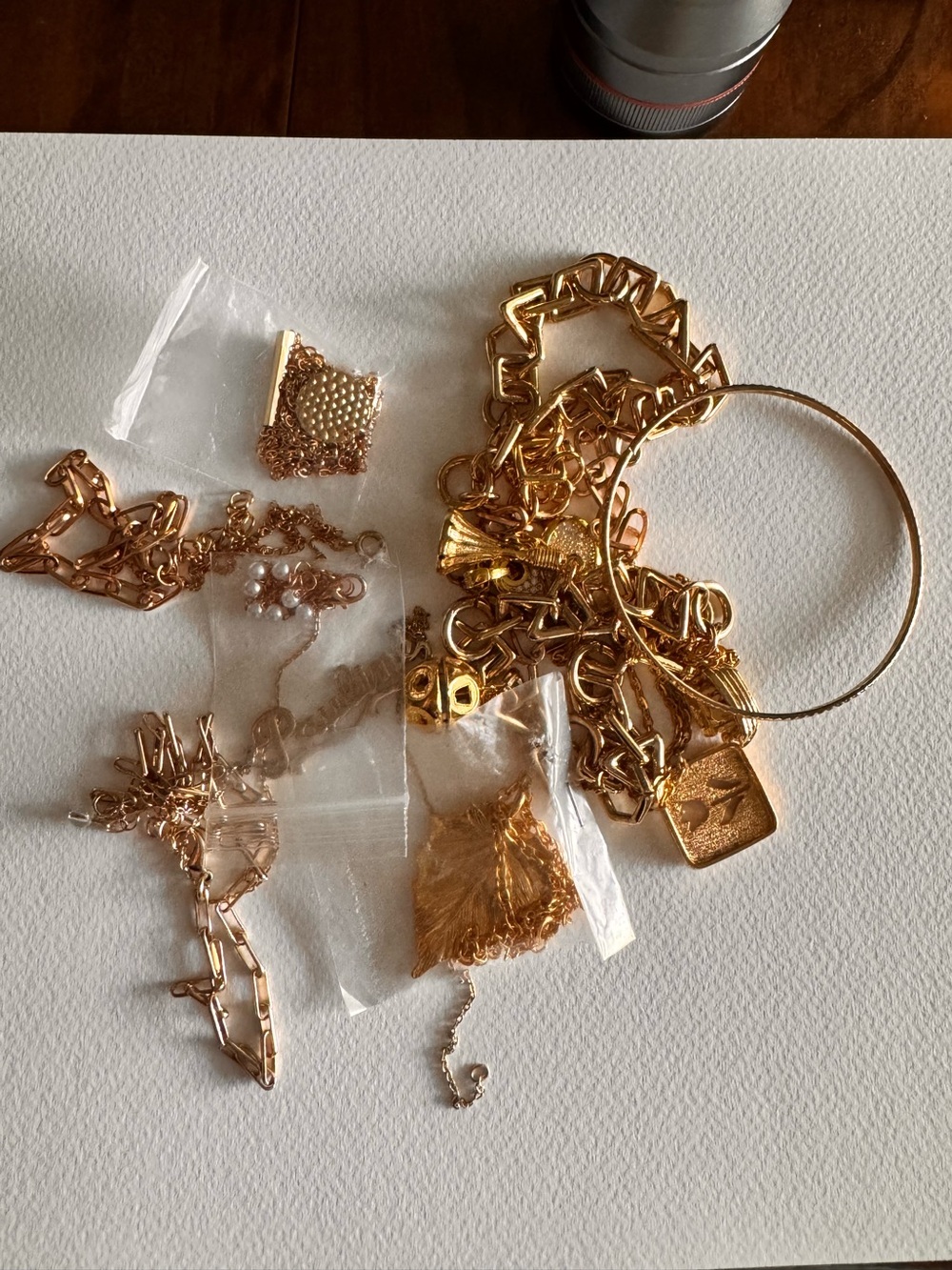 Gold Tone Modern Jewelry Lot | Necklaces Bracelets Chains Mixed Styles